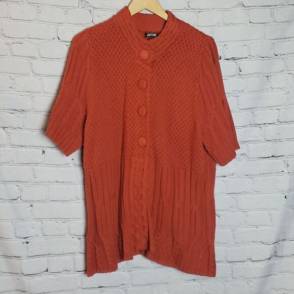 APT. 9 Orange Sweater Jacket - Picture 1 of 7